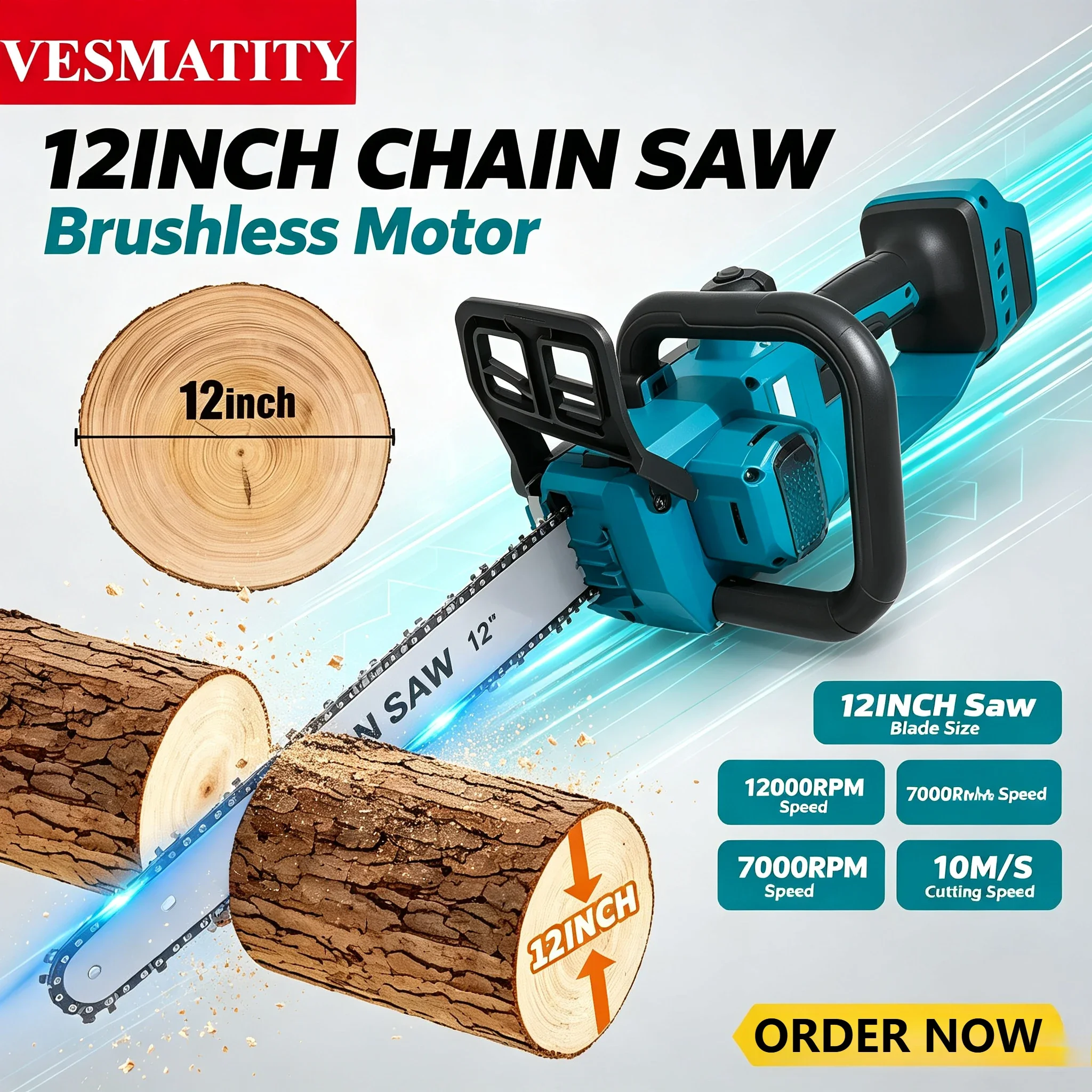 Electric Chainsaw Battery - 12 Inch Brushless Electric Chain Saw