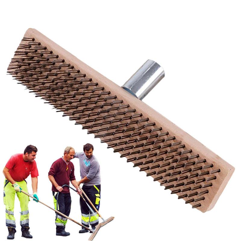 Outdoor Power Broom - Steel Scrub Brush Widened Rustproof GrassMoss