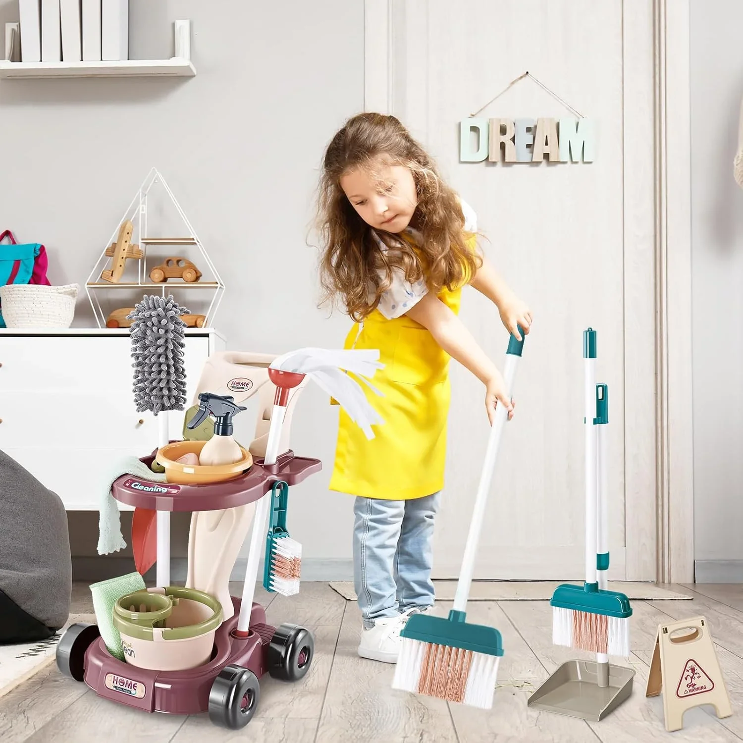 Kids Cleaning Toy Set Housekee - Outdoor Power Broom 评论和价格