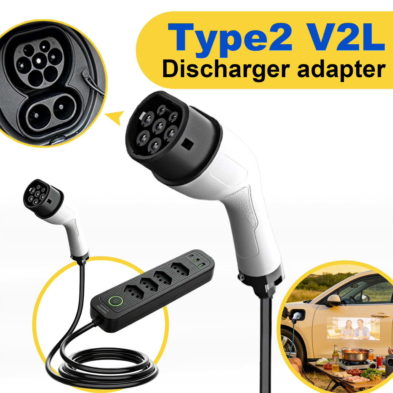 Type2 V2L Discharge Adapter 16 - Outdoor Power Module 评论和价格