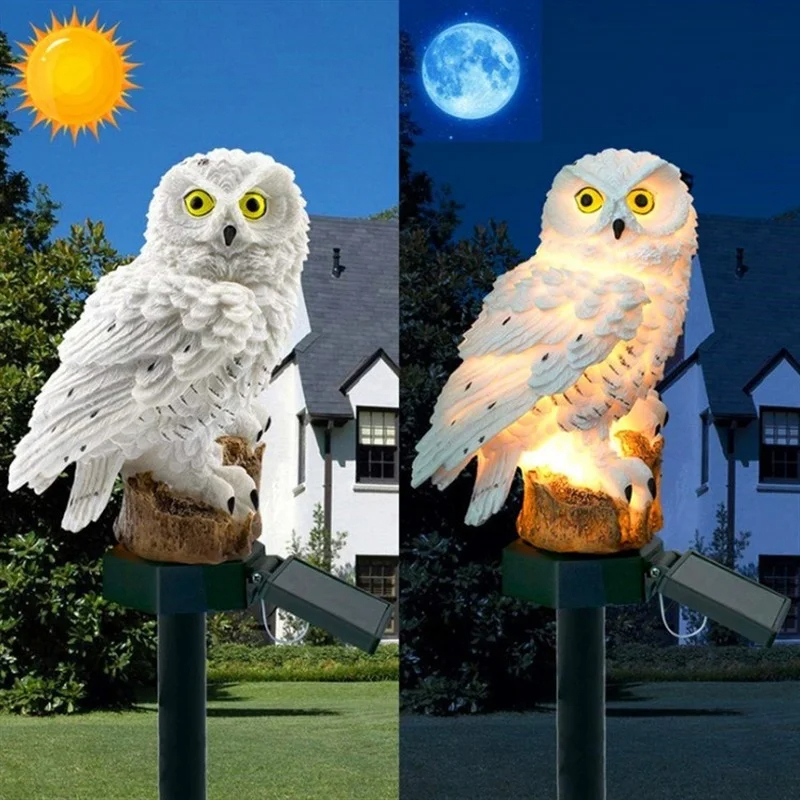 Solar Owl Statue Garden Light  - Outdoor Power Supply 评论和价格
